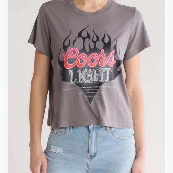 The Laundry Room Tops - The Laundry Room Gray Coors Light Graphic Tee